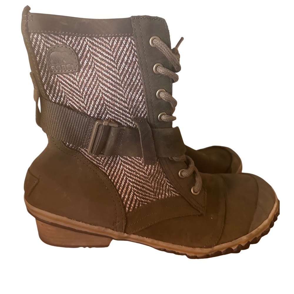 Sorel Herringbone/Army green Lace up boot, women's 11